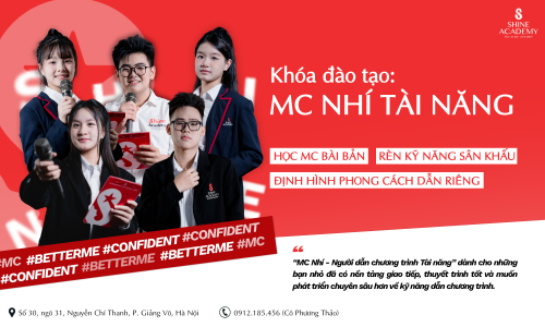KHOÁ ĐÀO TẠO: MC NHÍ - NGƯỜI DẪN CHƯƠNG TRÌNH TÀI NĂNG